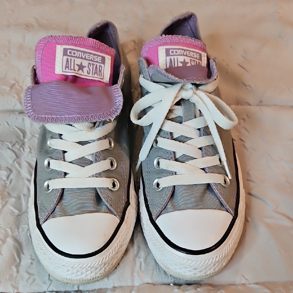 Converse All Star Gray and Purple Sneakers 030